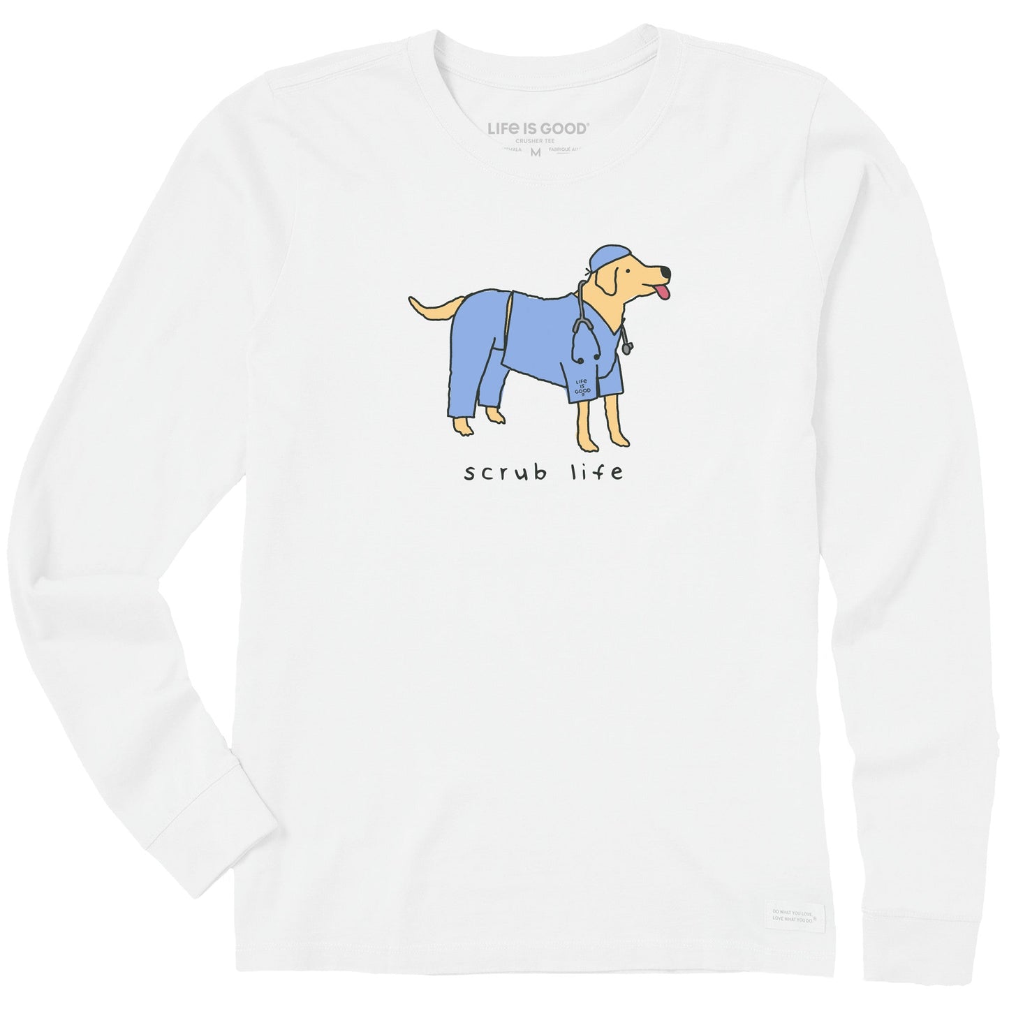 Women's Scrub Life Dog Long Sleeve Crusher Tee
