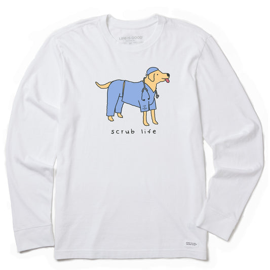 Men's Scrub Life Dog Long Sleeve Crusher Tee