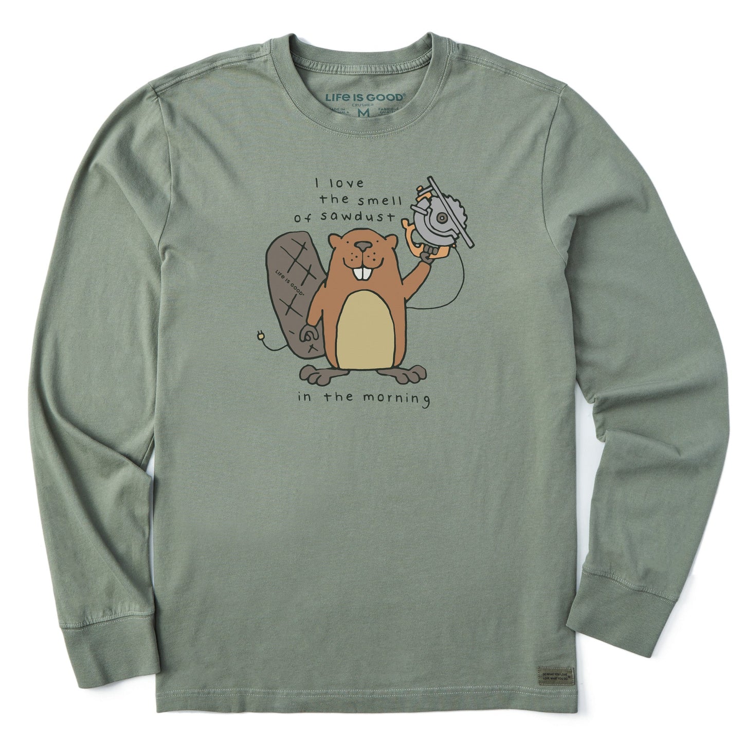 Men's Beaver Sawdust in the Morning Long Sleeve Crusher Tee