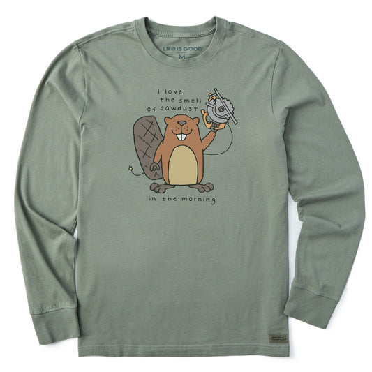 Men's Beaver Sawdust in the Morning Long Sleeve Crusher Tee