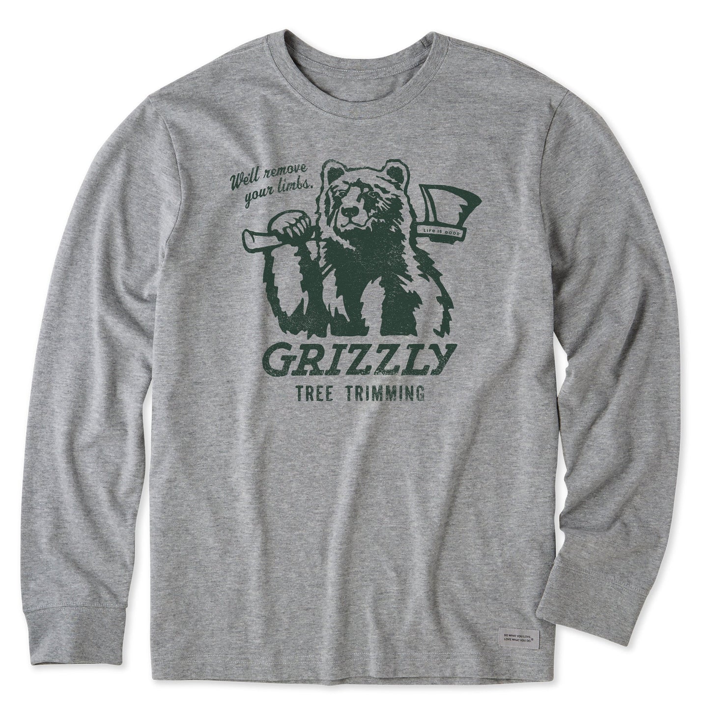 Men's Grizzly Tree Trimming Long Sleeve Crusher Tee