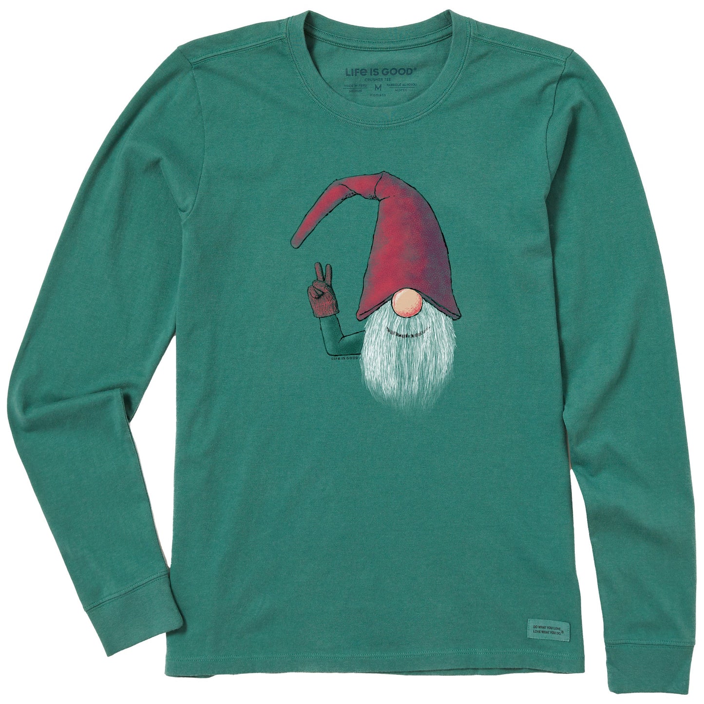Women's Elf Peace Long Sleeve Crusher Tee