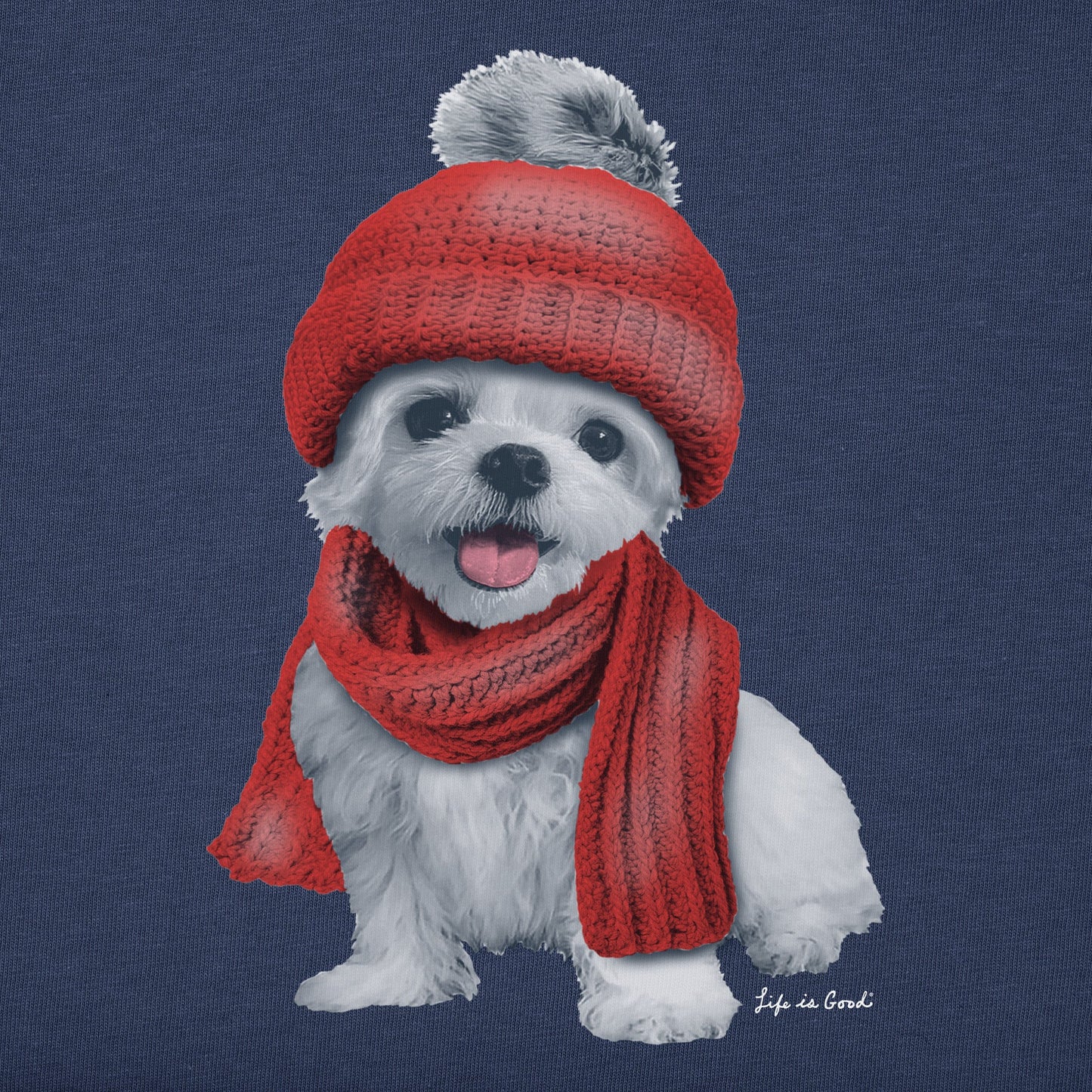 Women's Winter Puppy Long Sleeve Crusher Tee