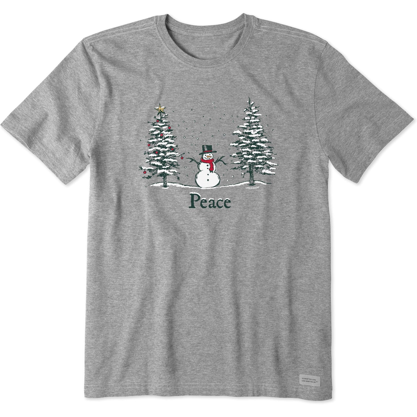 Men's Peace Trees Snowman Short Sleeve Crusher Tee