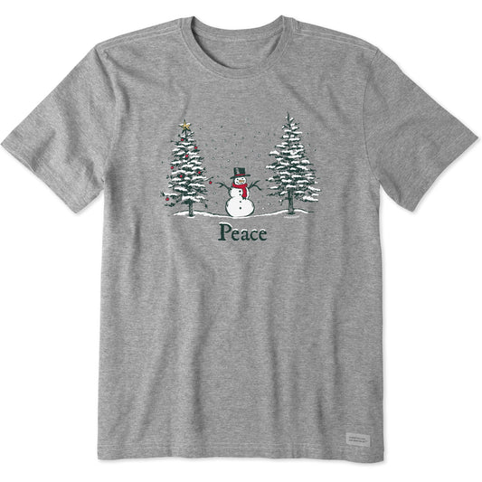 Men's Peace Trees Snowman Short Sleeve Crusher Tee