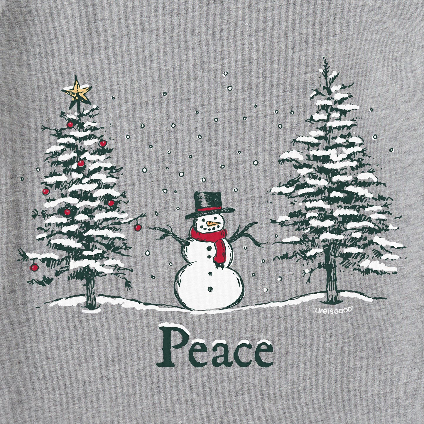 Men's Peace Trees Snowman Short Sleeve Crusher Tee