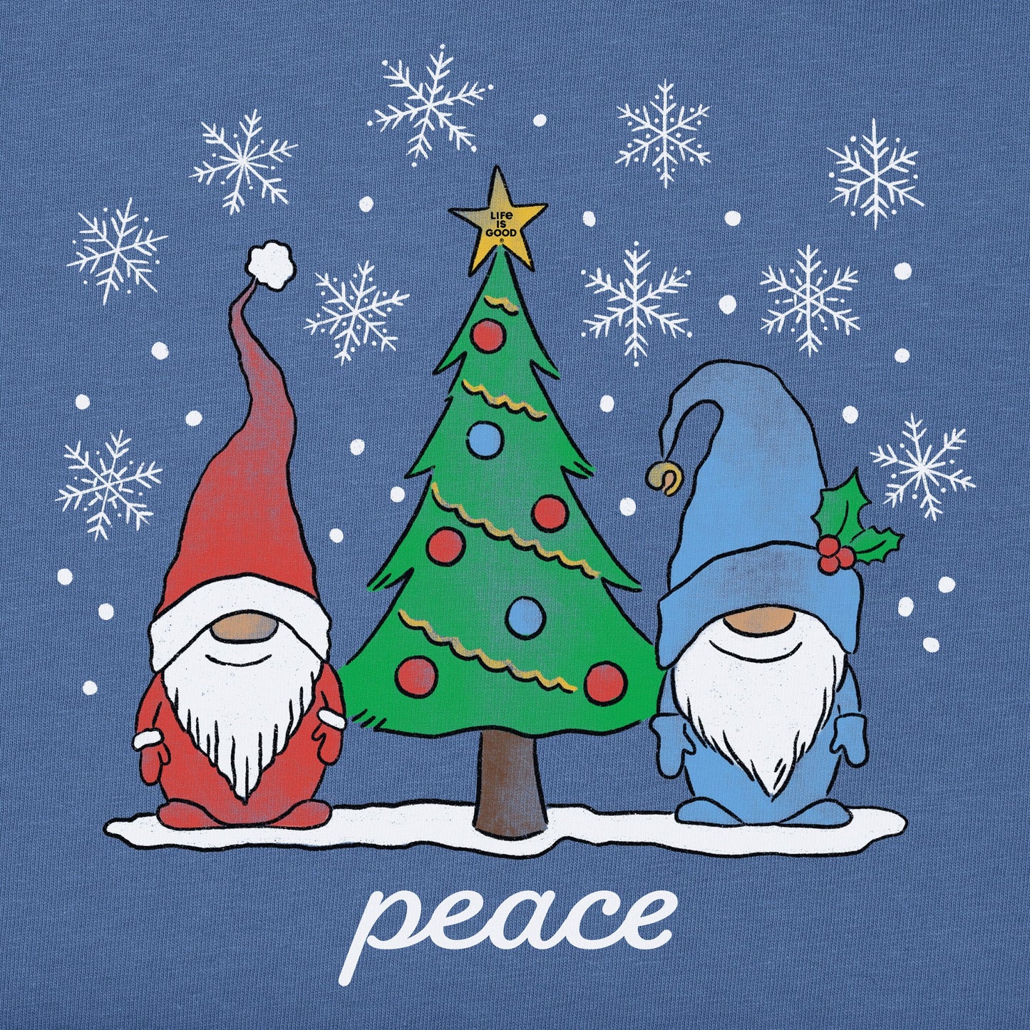 Men's Peace Christmas Tree Gnomes Short Sleeve Crusher Tee