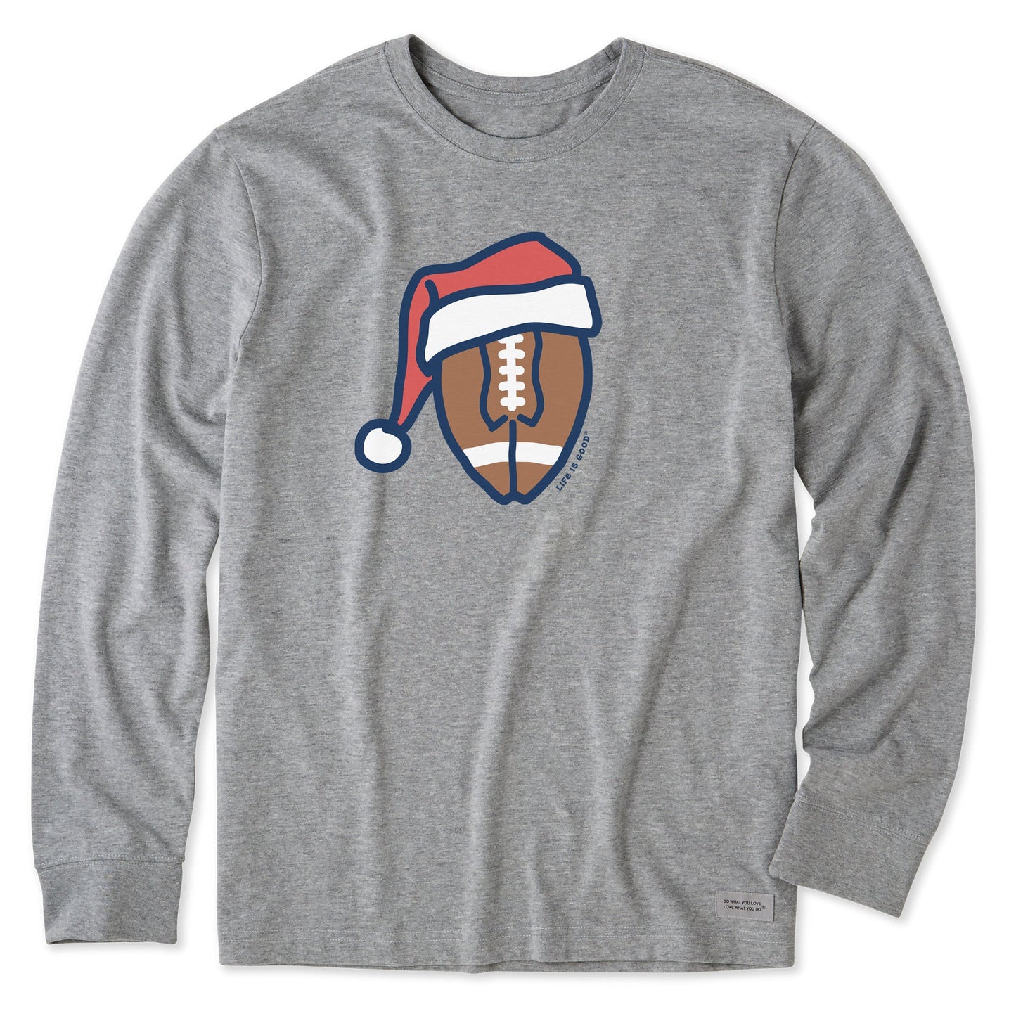 Men's Santa Football Long Sleeve Crusher Tee