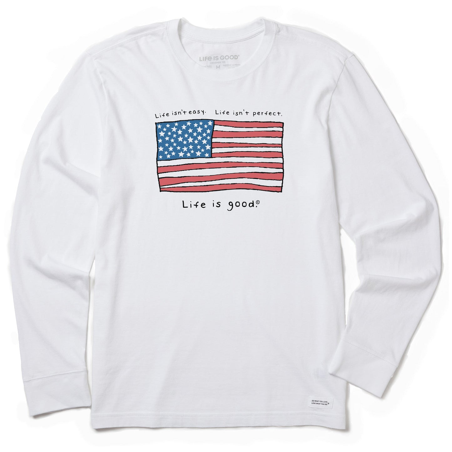 Men's Life is Good America Long Sleeve Crusher Tee