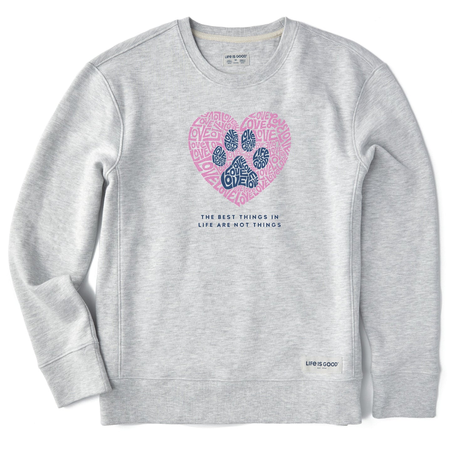 Women's Best Things Paw Heart Simply True Crew