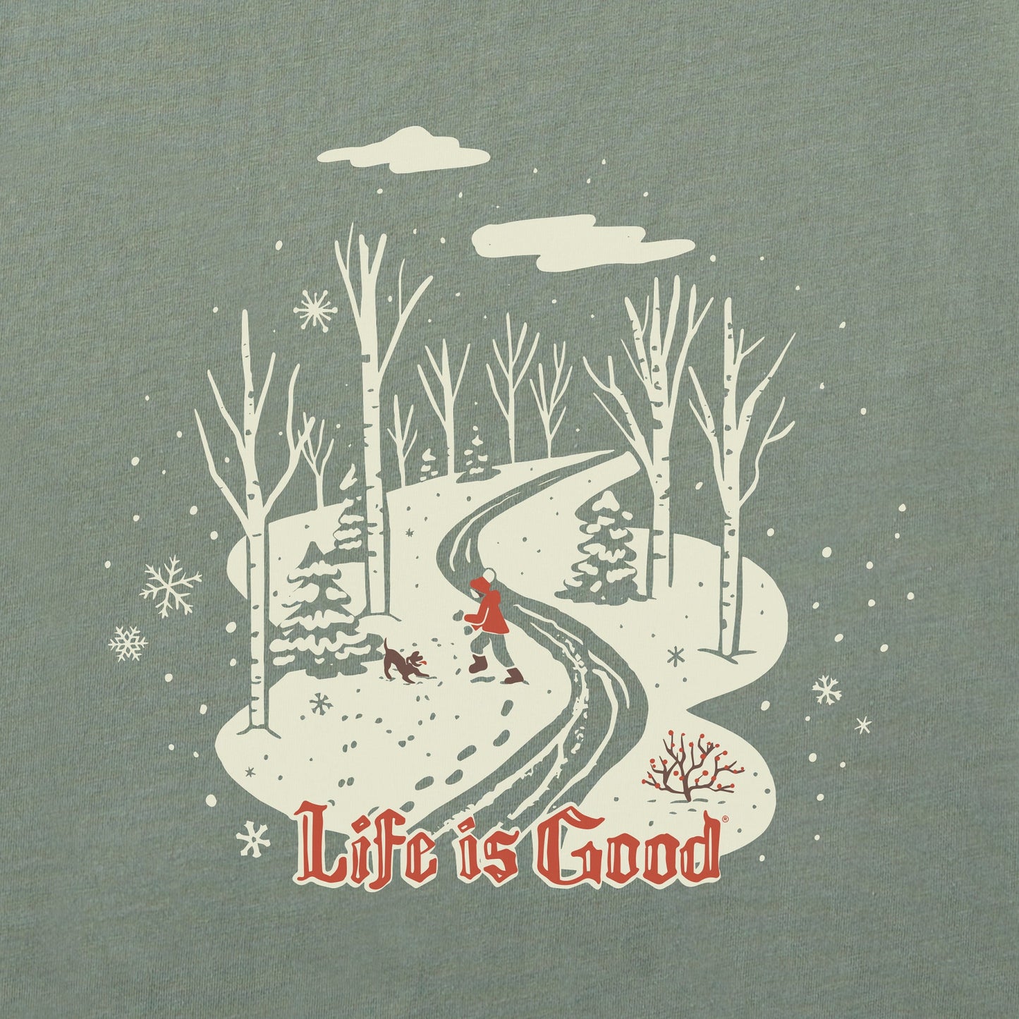 Men's Nostalgic Winter Day Long Sleeve Crusher Tee