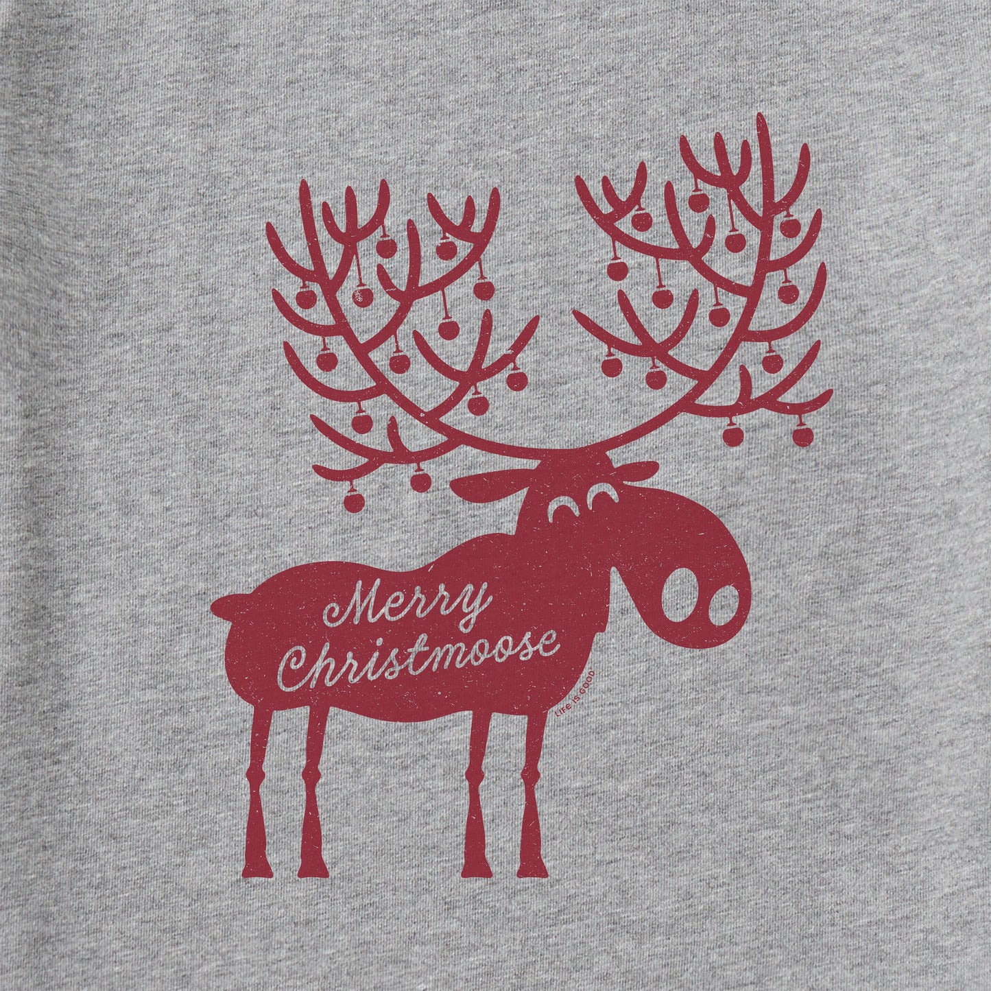 Men's Merry Christmoose Antlers Long Sleeve Crusher Tee