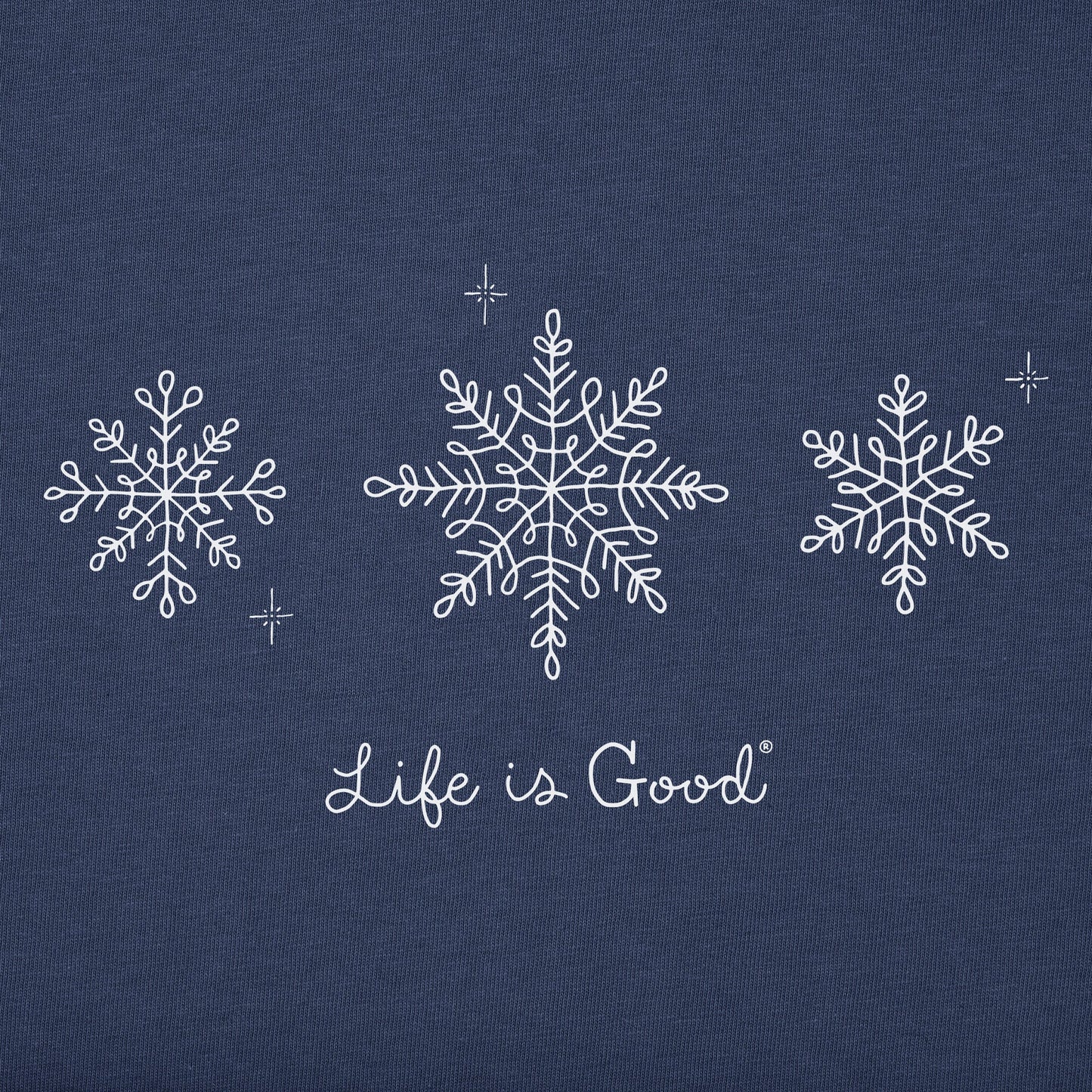 Women's Three Doodle Snowflakes Long Sleeve Crusher Vee