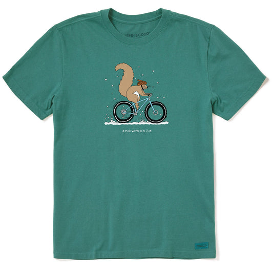 Men's Fat Tire Squirrel Snowmobile Short Sleeve Crusher Tee