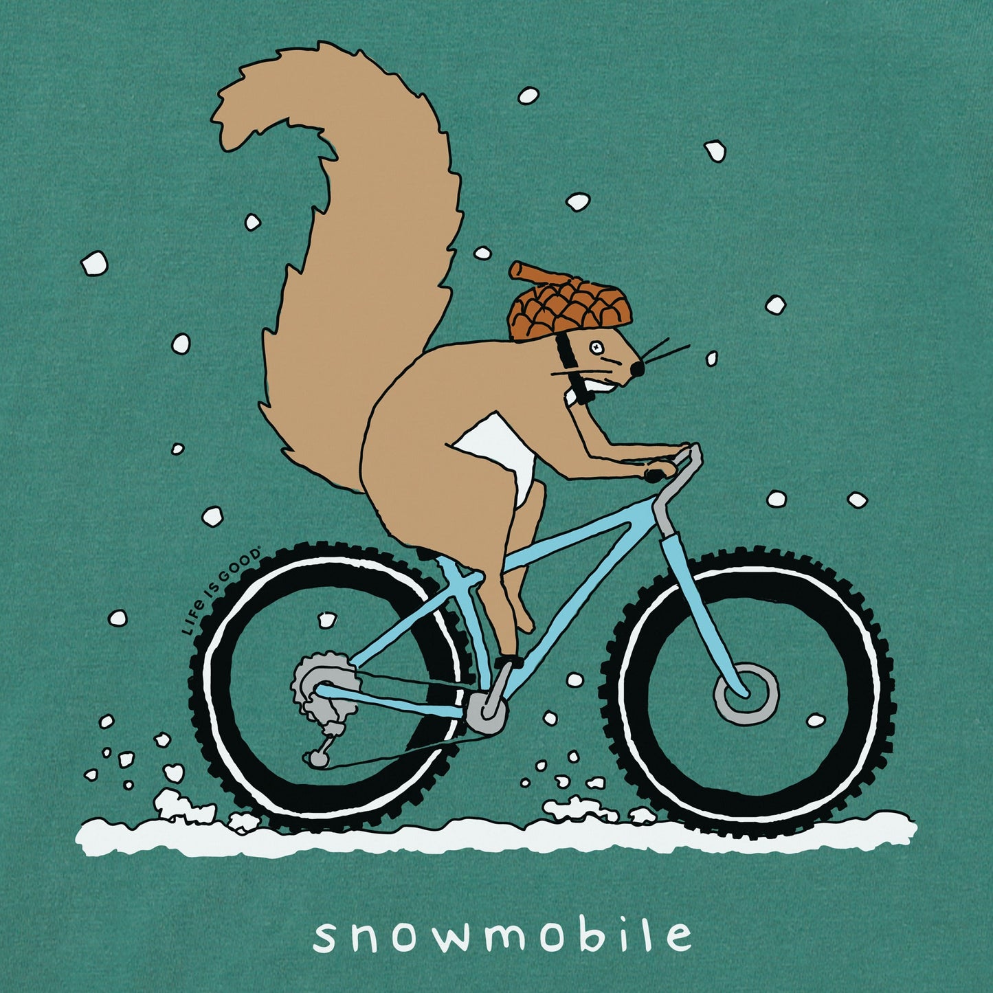 Men's Fat Tire Squirrel Snowmobile Short Sleeve Crusher Tee