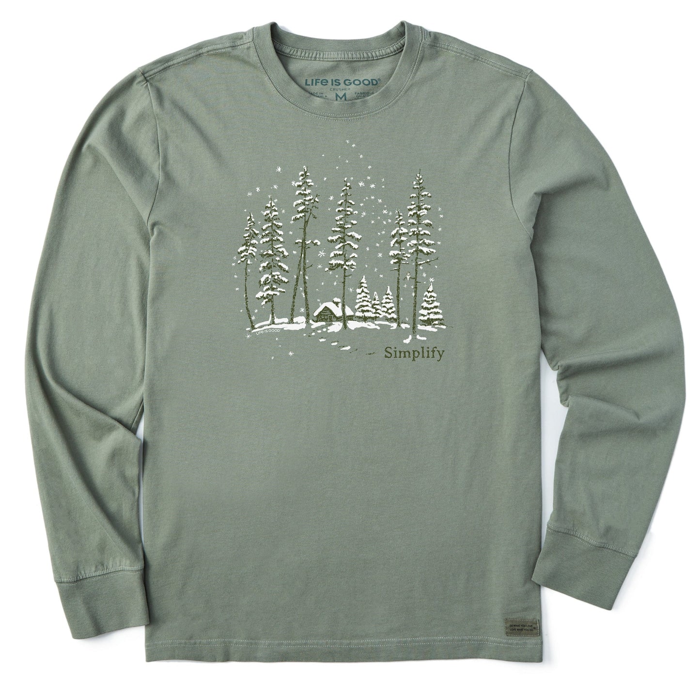 Men's Simplify Snowy Cabin Long Sleeve Crusher Tee