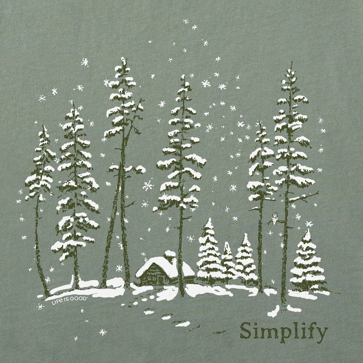 Men's Simplify Snowy Cabin Long Sleeve Crusher Tee