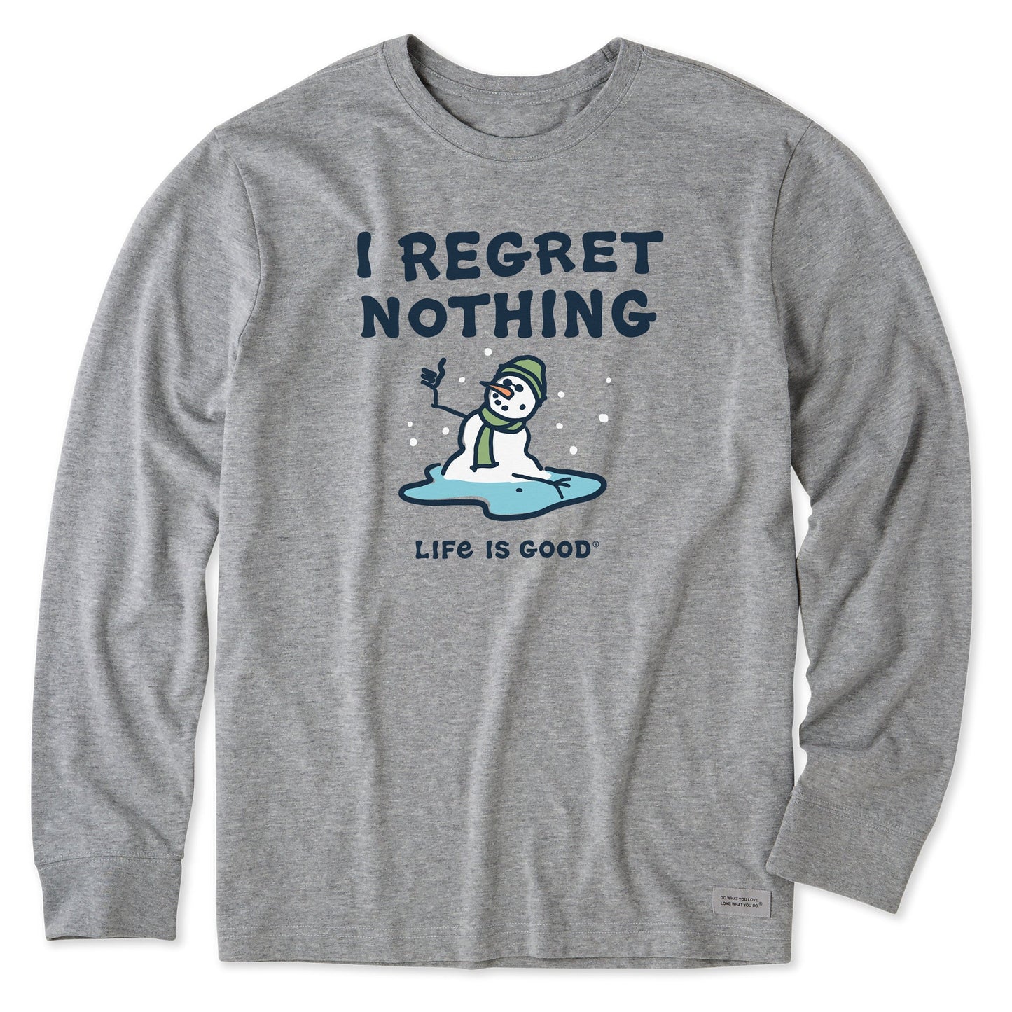 Men's I Regret Nothing Snowman Long Sleeve Crusher Tee