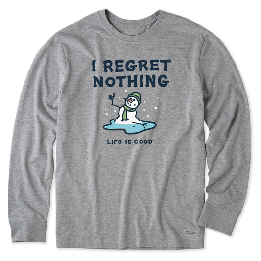 Men's I Regret Nothing Snowman Long Sleeve Crusher Tee