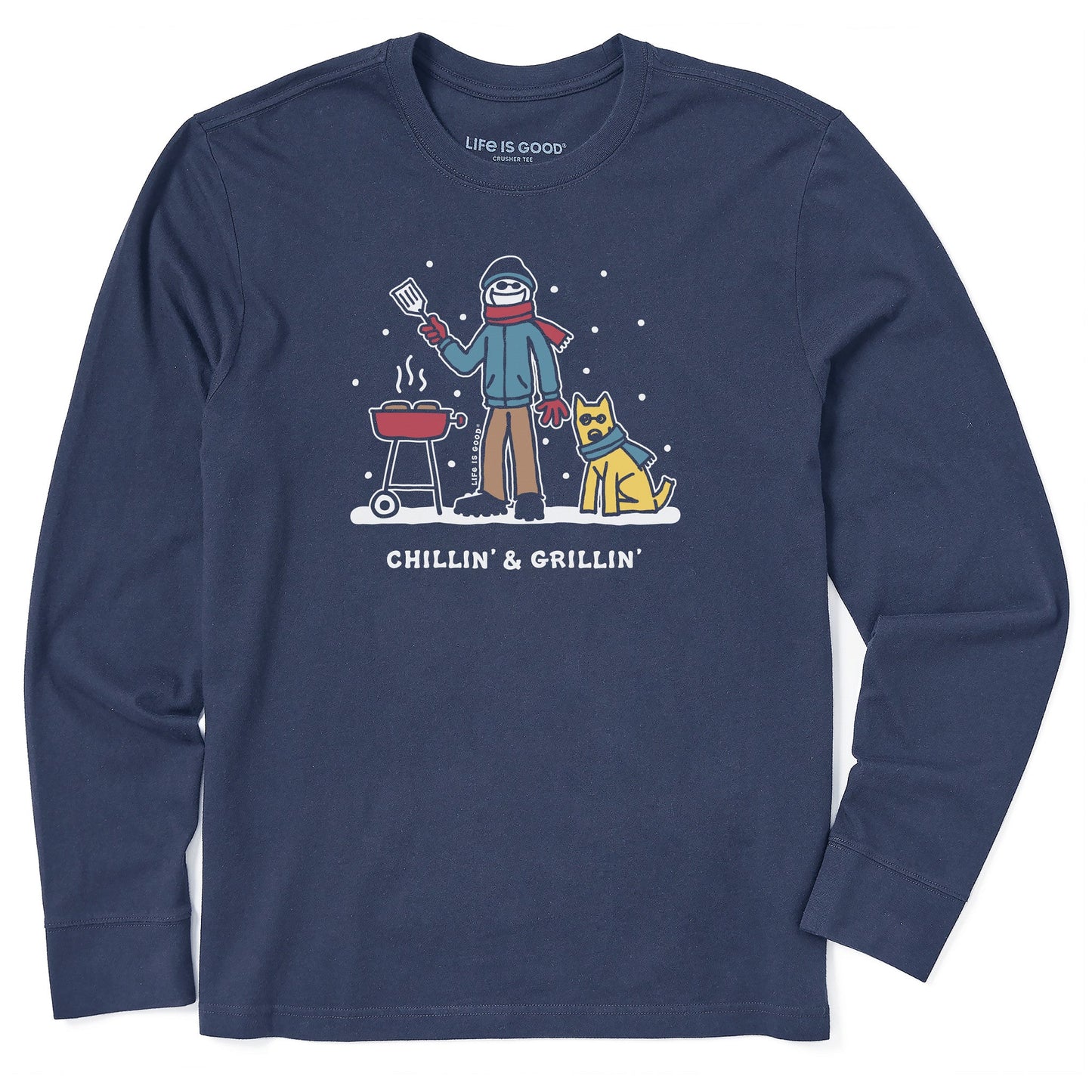 Men's Snowy Chillin' & Grillin' Long Sleeve Crusher Tee