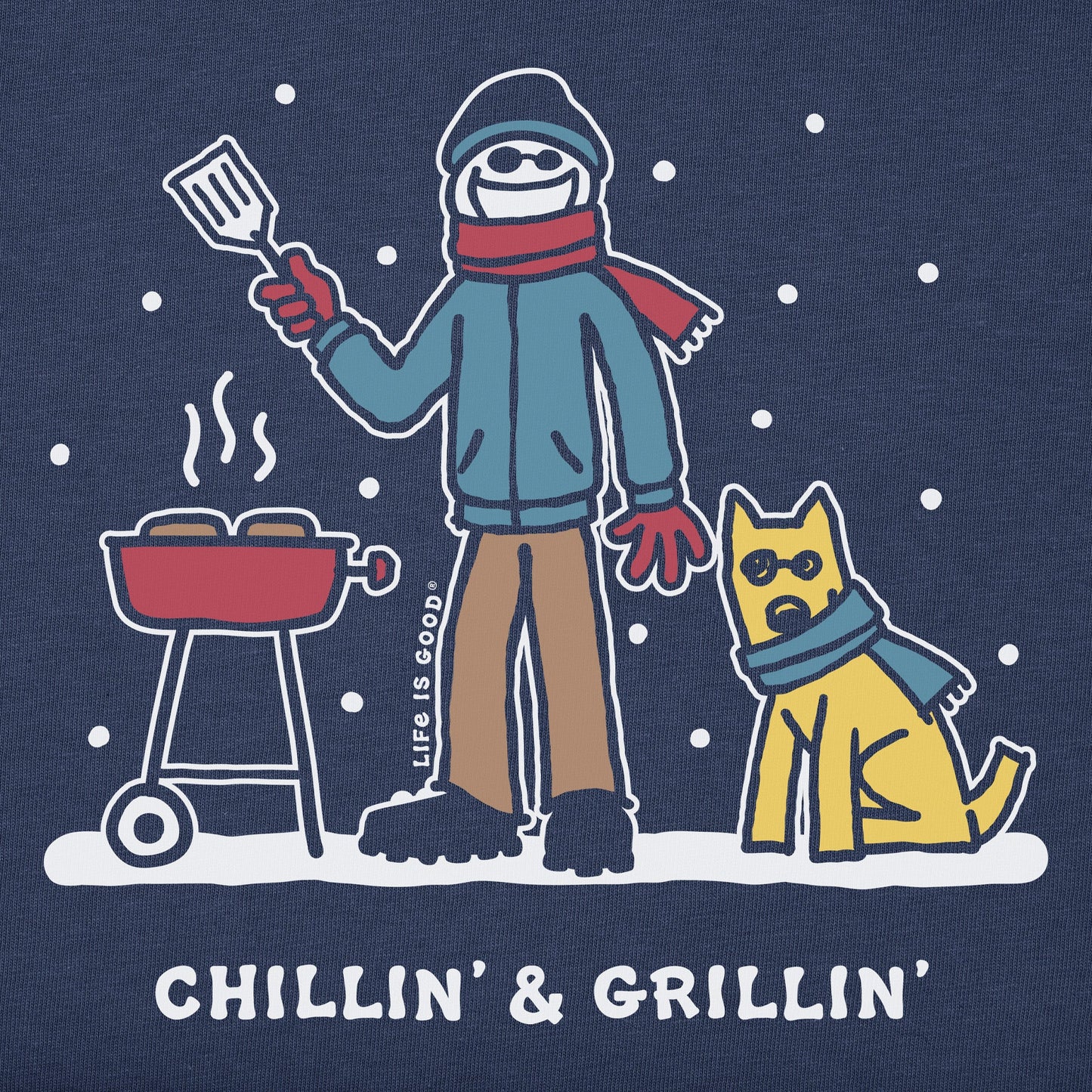 Men's Snowy Chillin' & Grillin' Long Sleeve Crusher Tee