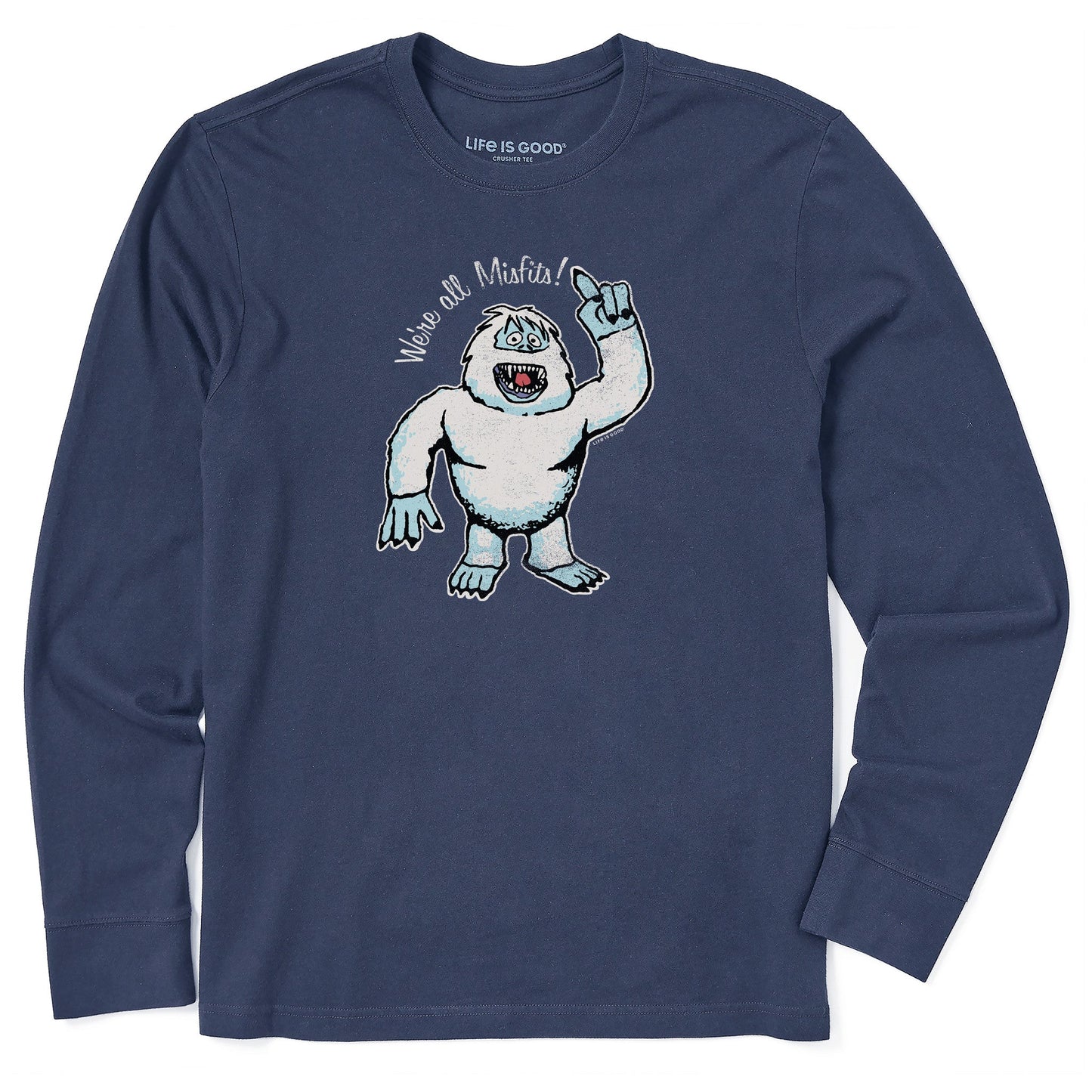 Men's We're All Misfits Snow Monster Long Sleeve Crusher Tee