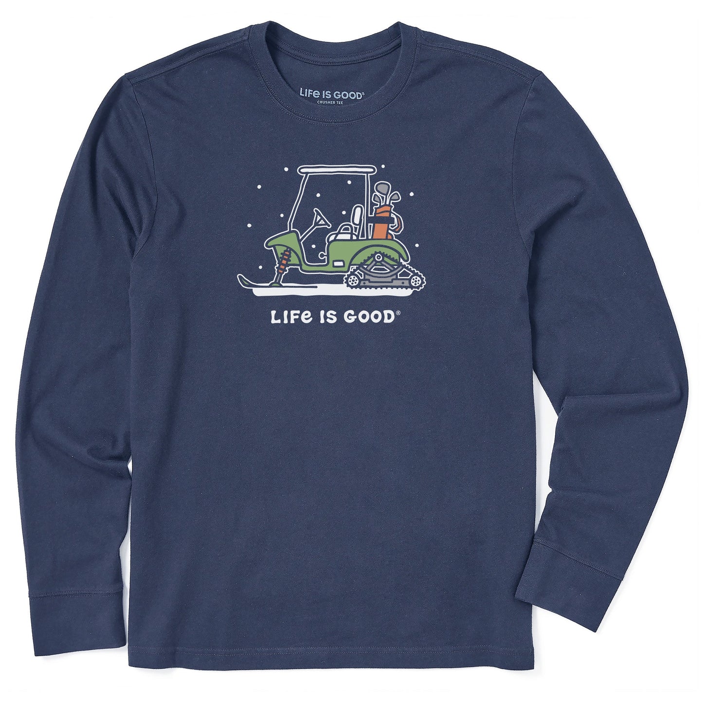 Men's Snowy Golf Cart Long Sleeve Crusher Tee