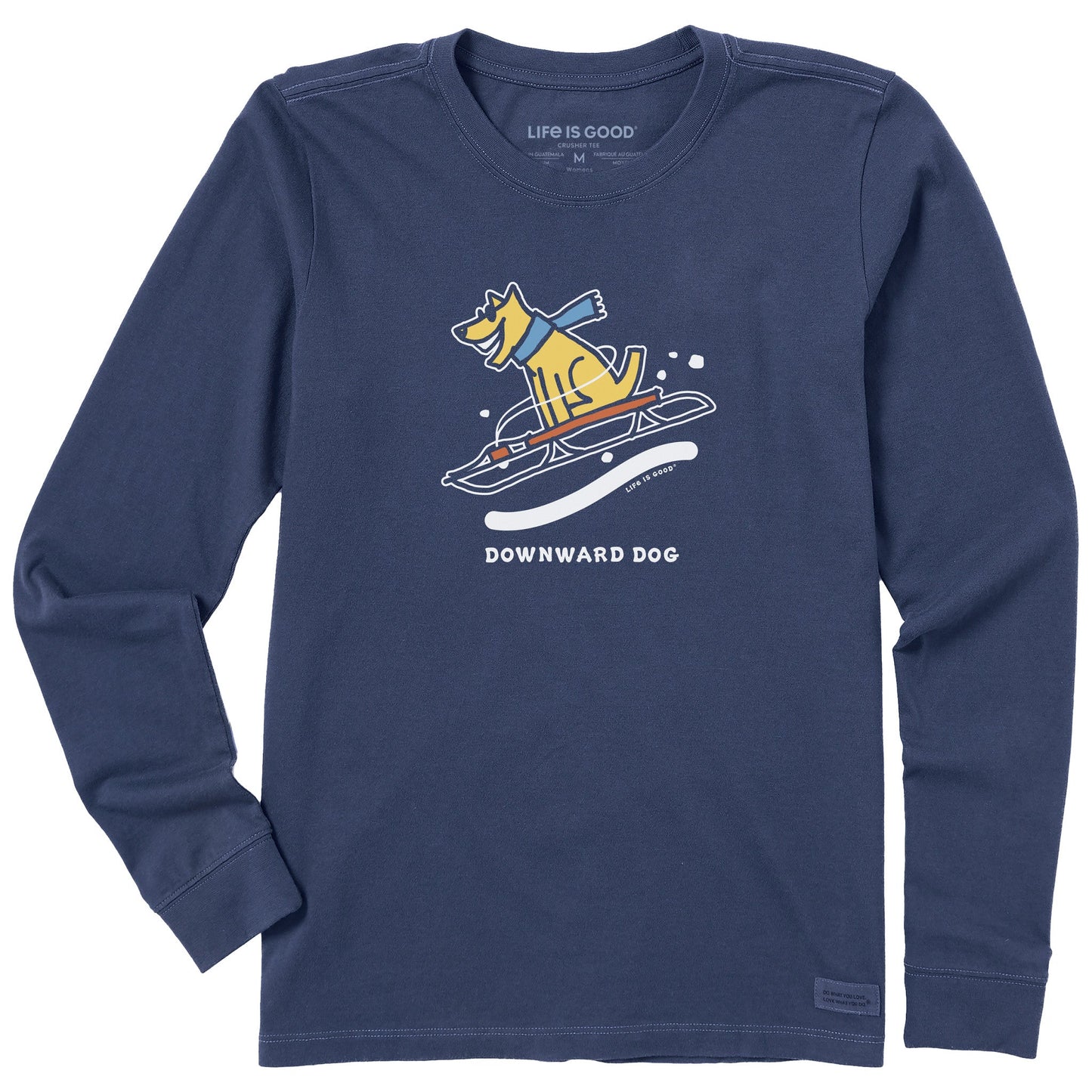 Women's Rocket Downward Dog Sledding Long Sleeve Crusher Tee