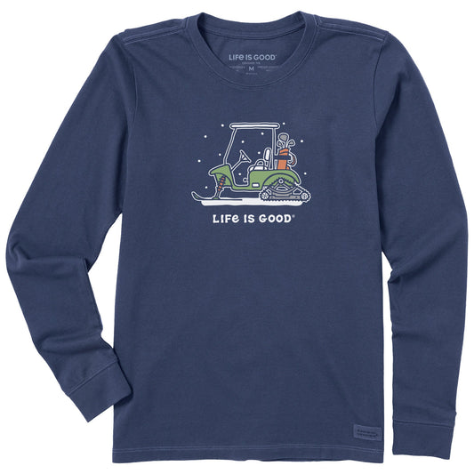 Women's Snowy Golf Cart Long Sleeve Crusher Tee