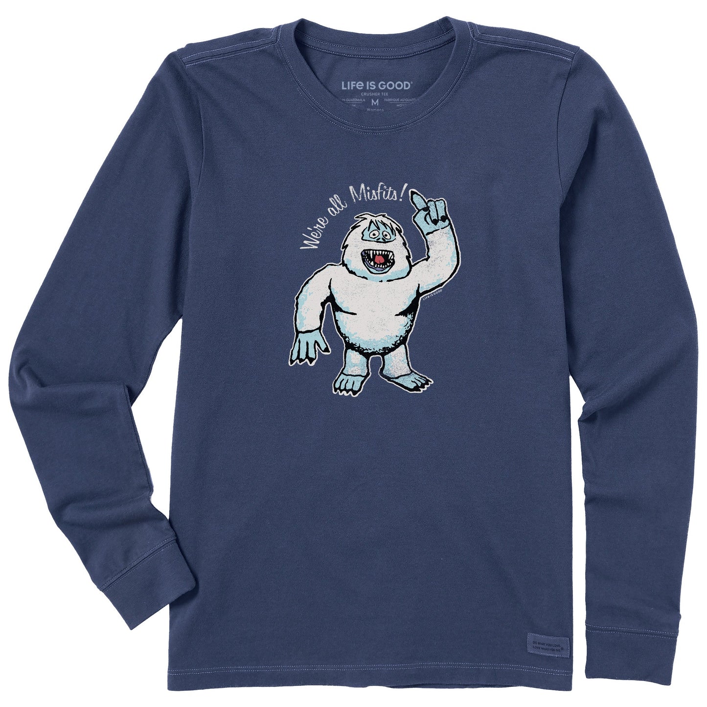 Women's We're All Misfits Snow Monster Long Sleeve Crusher Tee