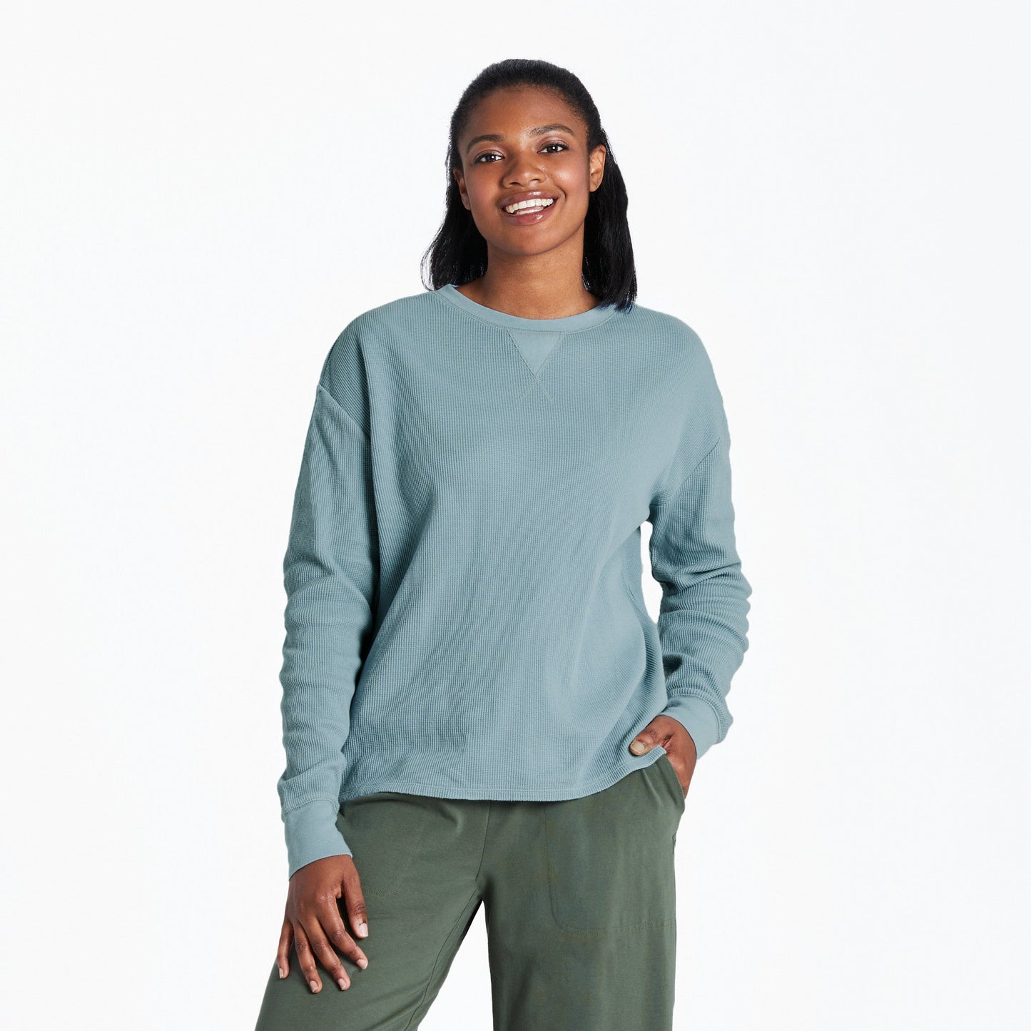 Women's Solid Long Sleeve Thermal Tee