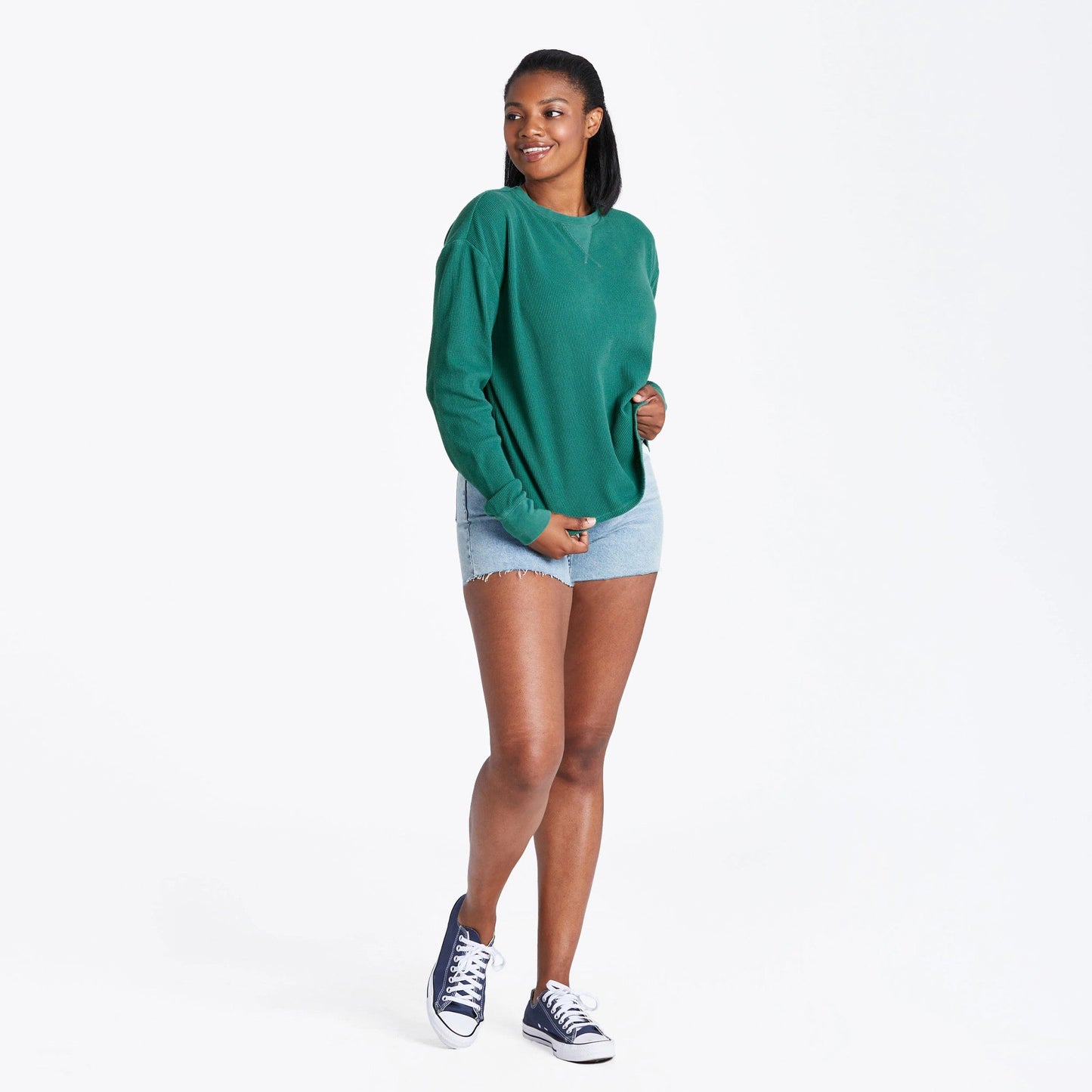 Women's Solid Long Sleeve Thermal Tee