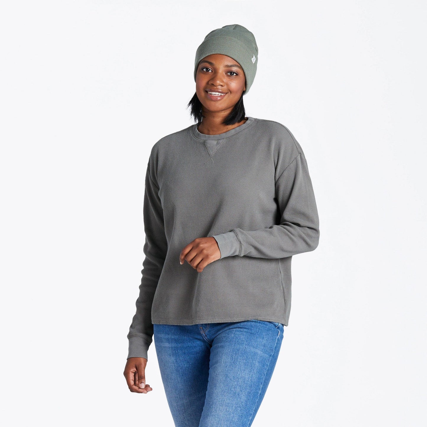 Women's Solid Long Sleeve Thermal Tee