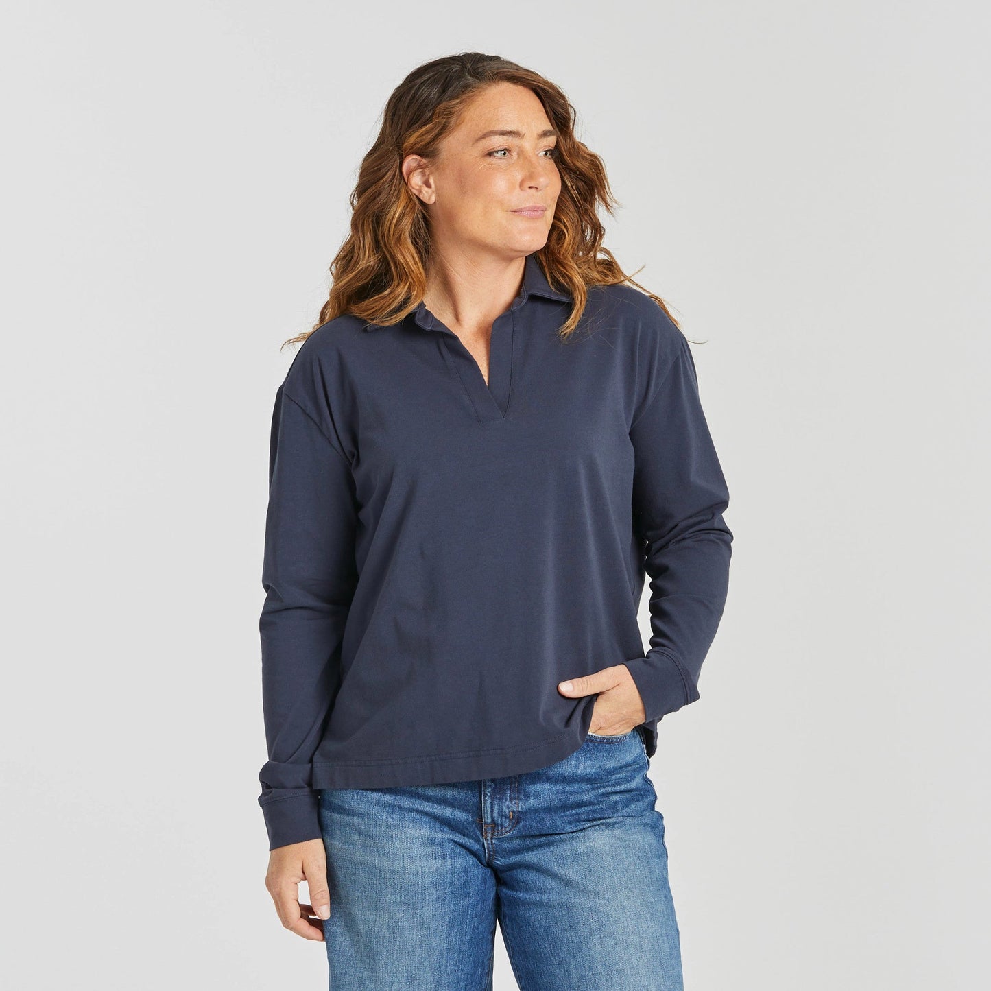 Women's Solid Crusher-FLEX Collared Pullover
