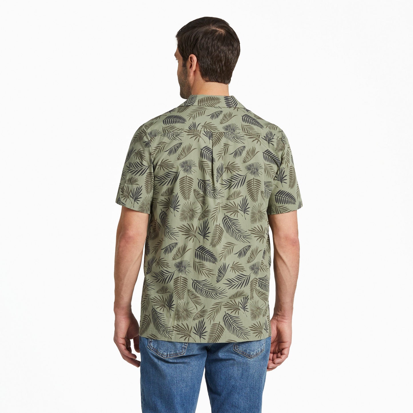Men's Falling Ferns Pattern Camp Shirt