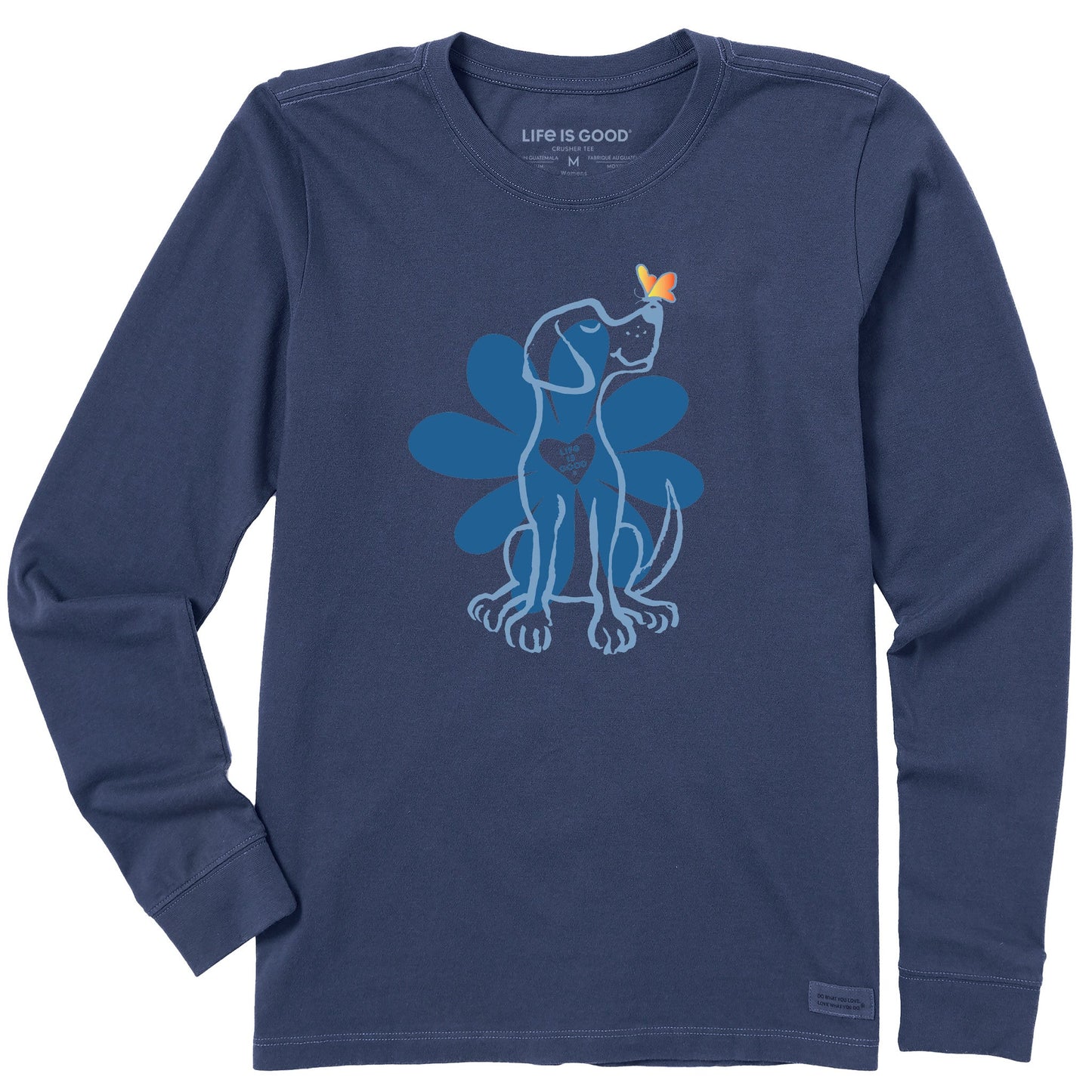 Women's Spring Daisy Dog Long Sleeve Crusher Tee