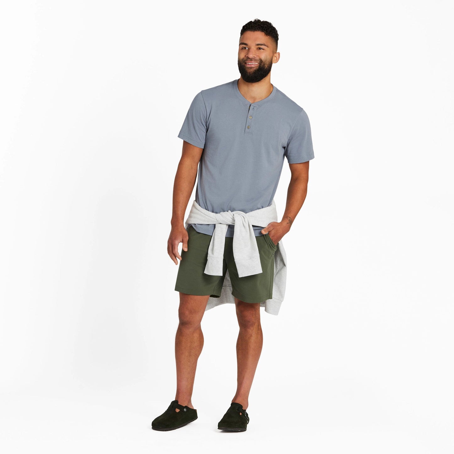 Men's Solid Short Sleeve Crusher-LITE Henley