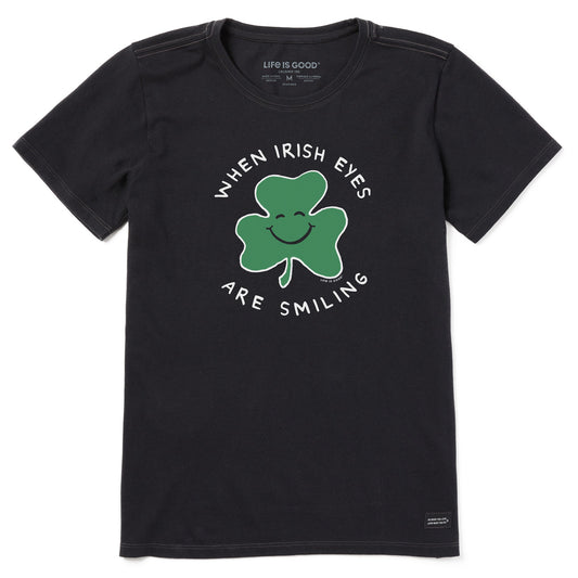 Women's When Irish Eyes Are Smiling Clover Short Sleeve Tee