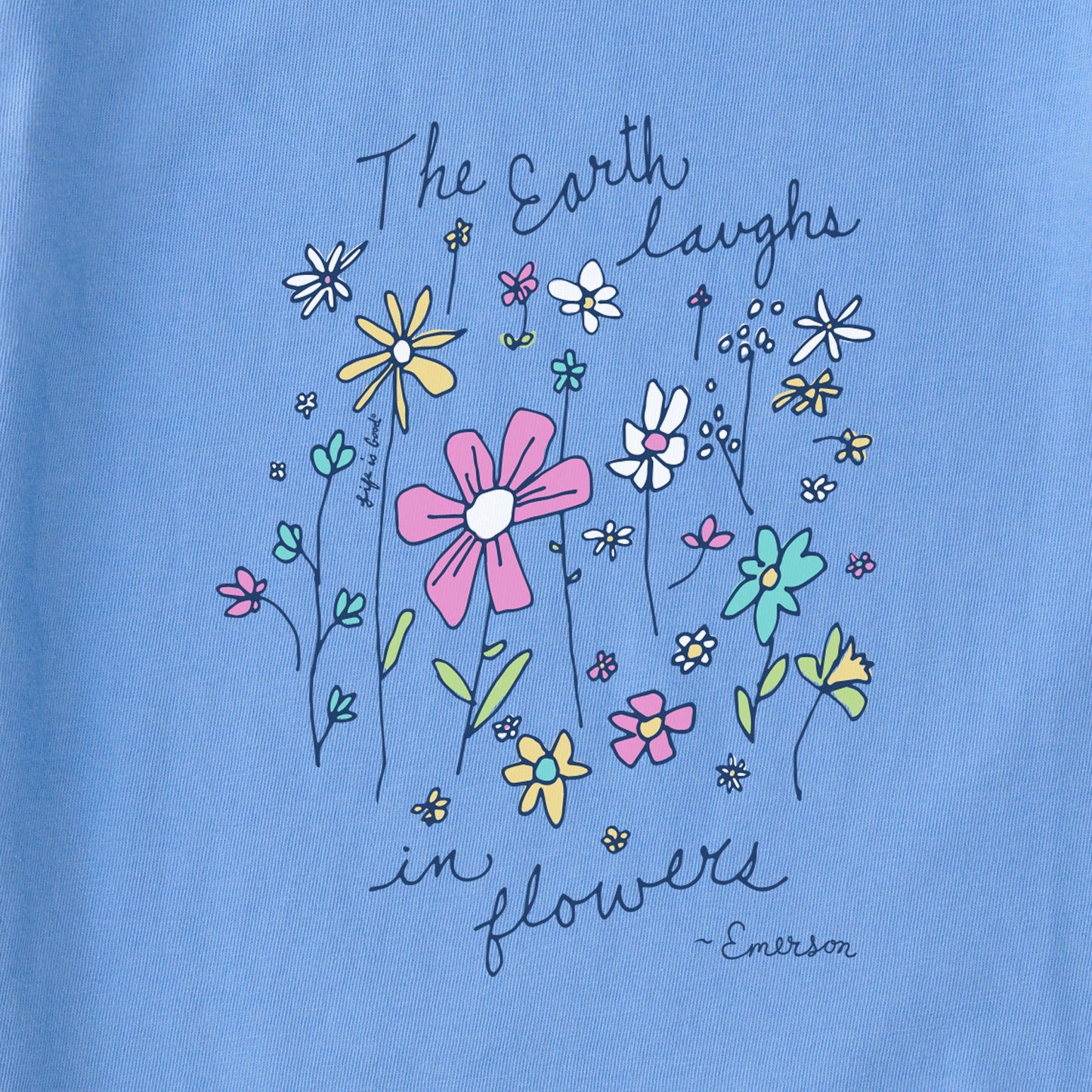 Women's Earth Laughs in Wildflowers Short Sleeve Tee