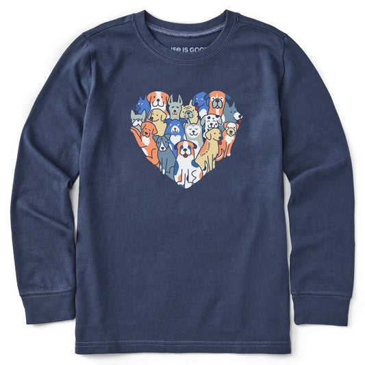 Kids Heart of Dogs Long Sleeve Crusher Tee