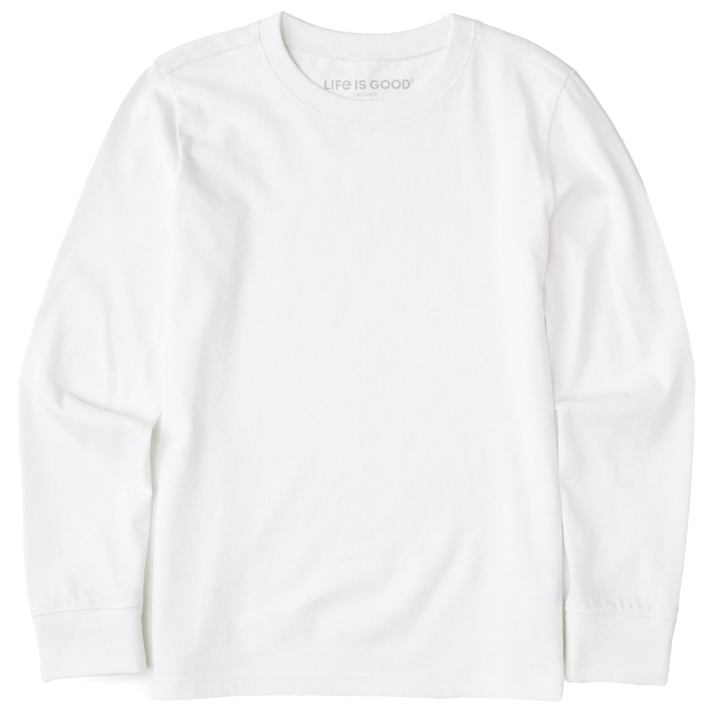 Kids Solid Long Sleeve Crusher Tee