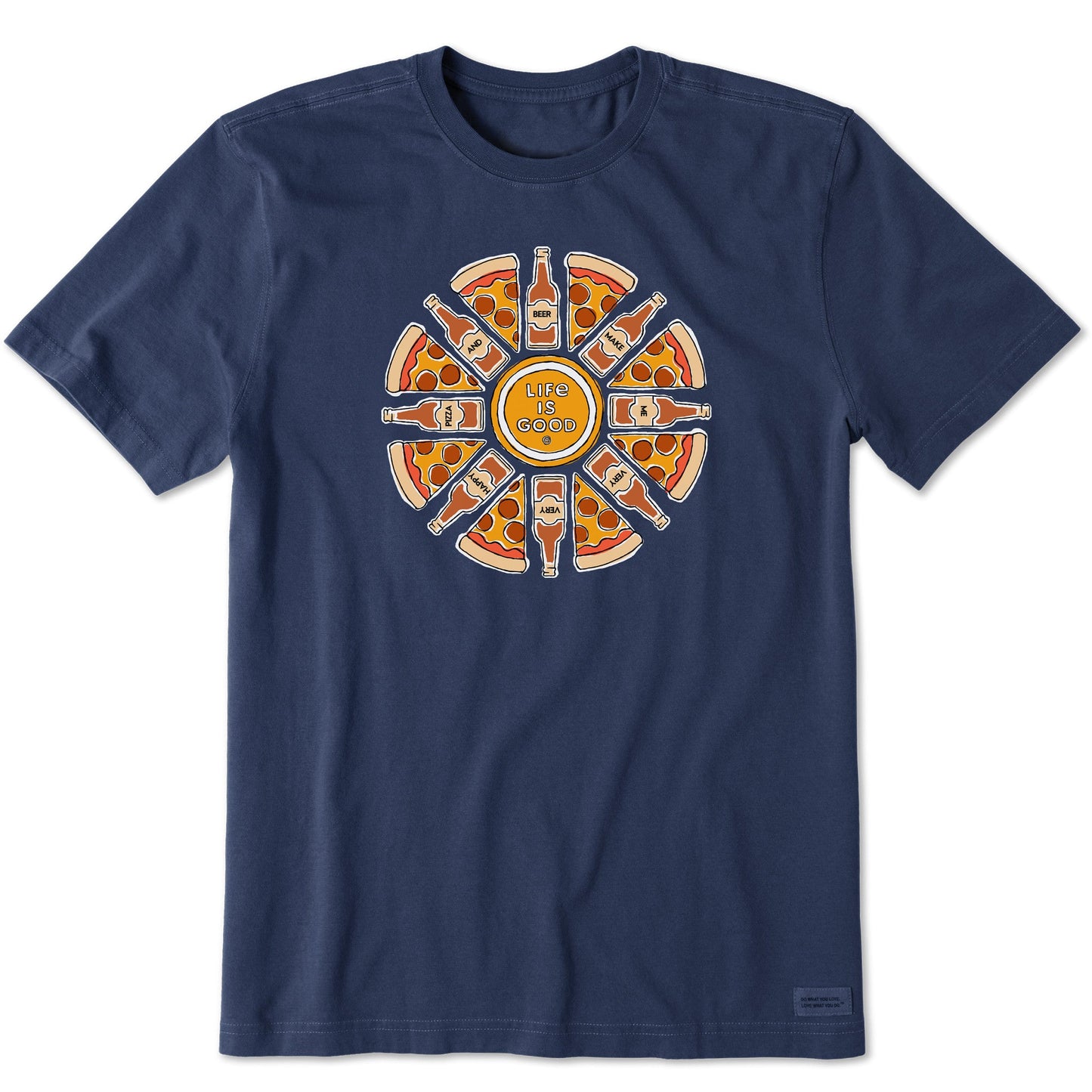 Men's Pizza and Beer Happy Mandala Short Sleeve Tee