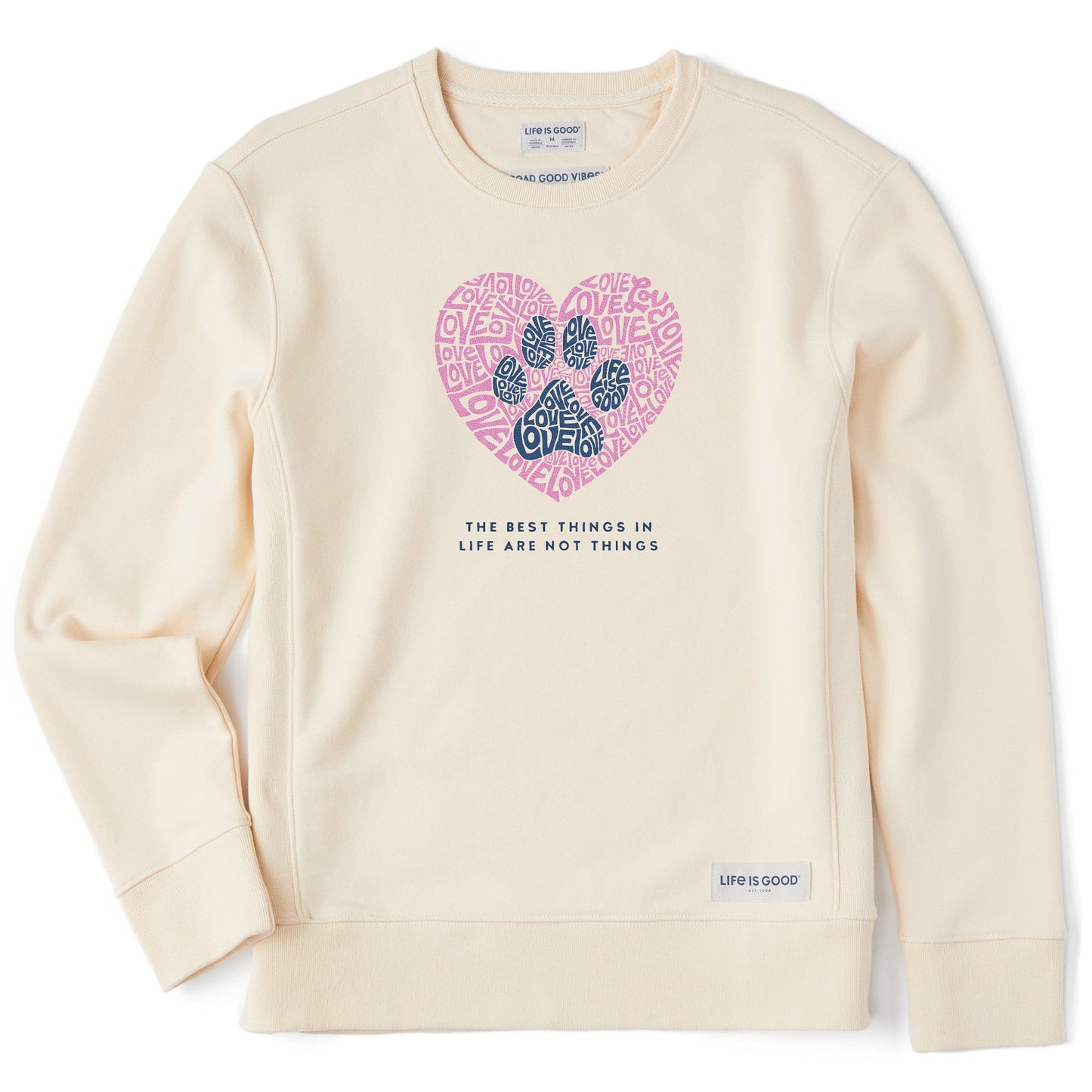 Women's Best Things Paw Heart Simply True Crew