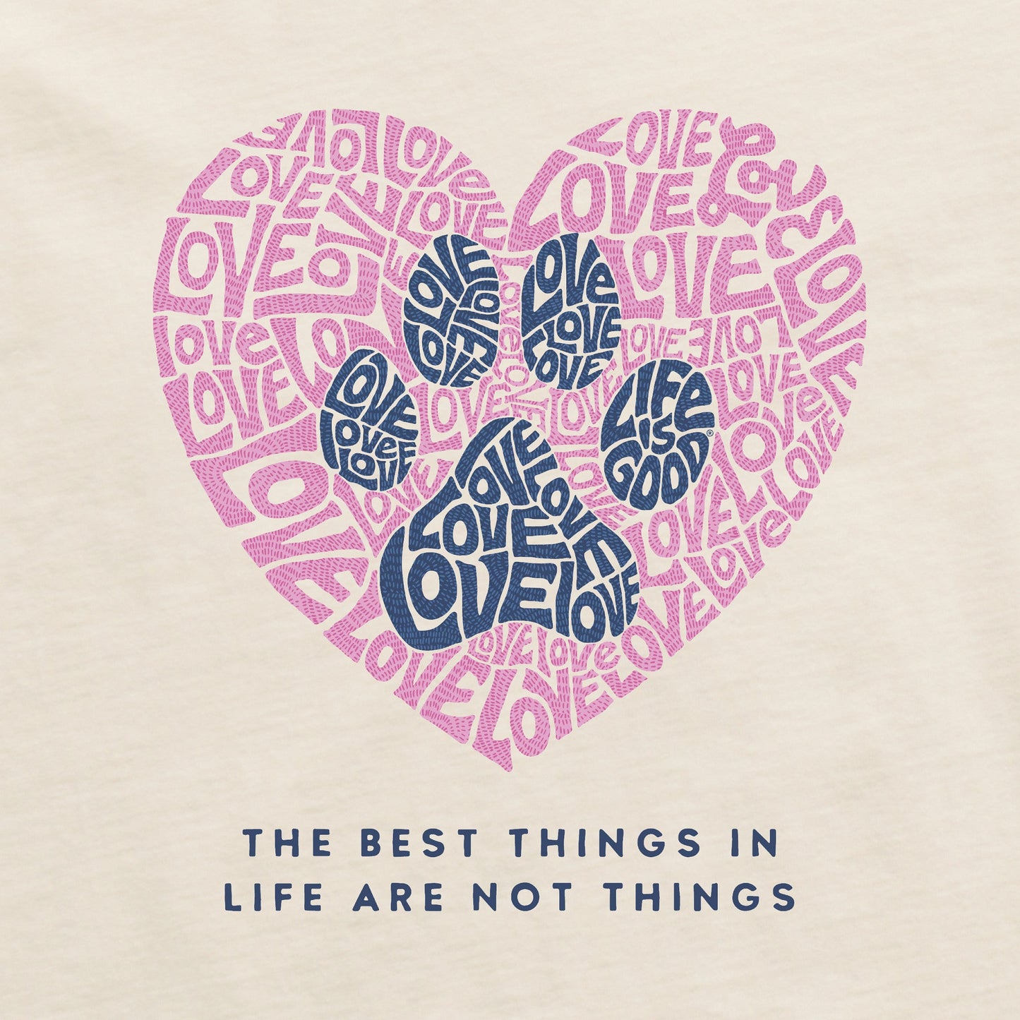 Women's Best Things Paw Heart Simply True Crew