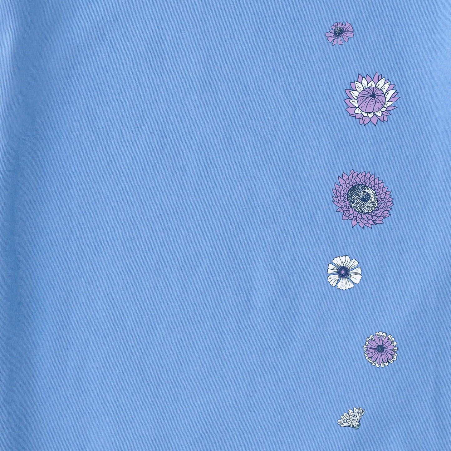 Women's Botanical Flowers Long Sleeve Crusher Vee