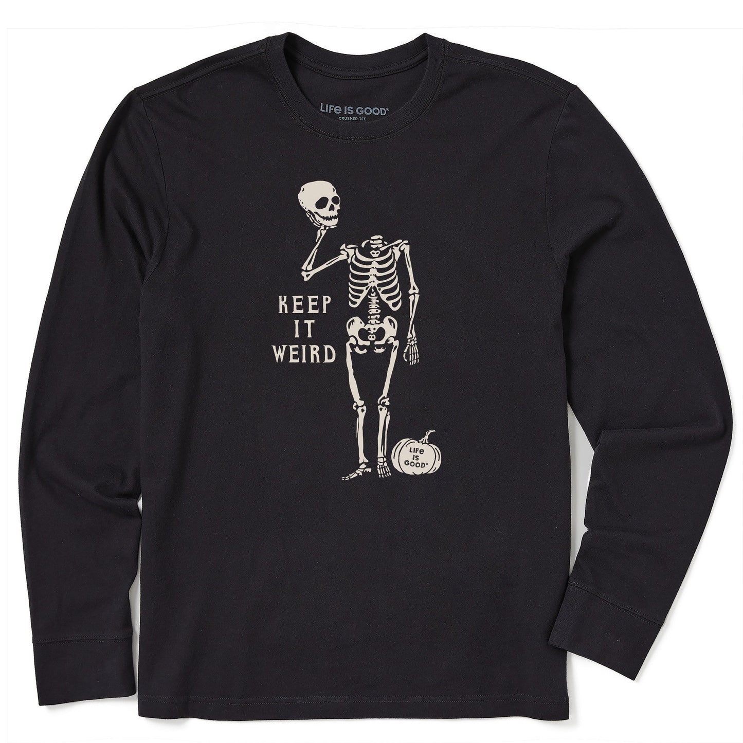 Men's Keep it Weird Skeleton Long Sleeve Crusher Tee
