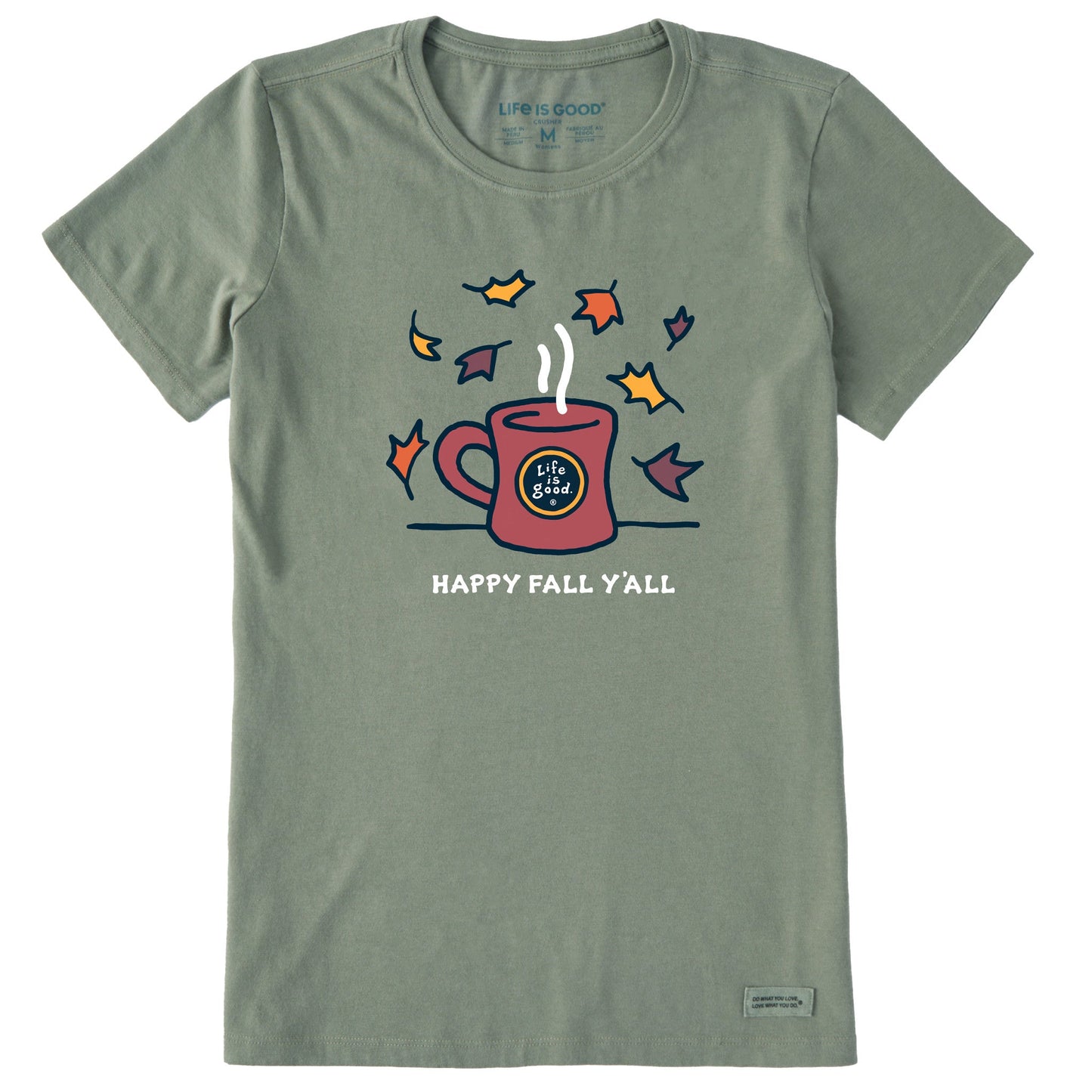 Women's Happy Fall Y'all Mug Short Sleeve Crusher Tee