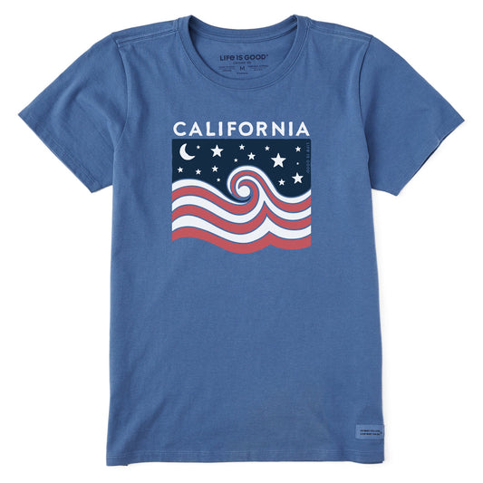 Women's Cali American Wave Short Sleeve Crusher Tee