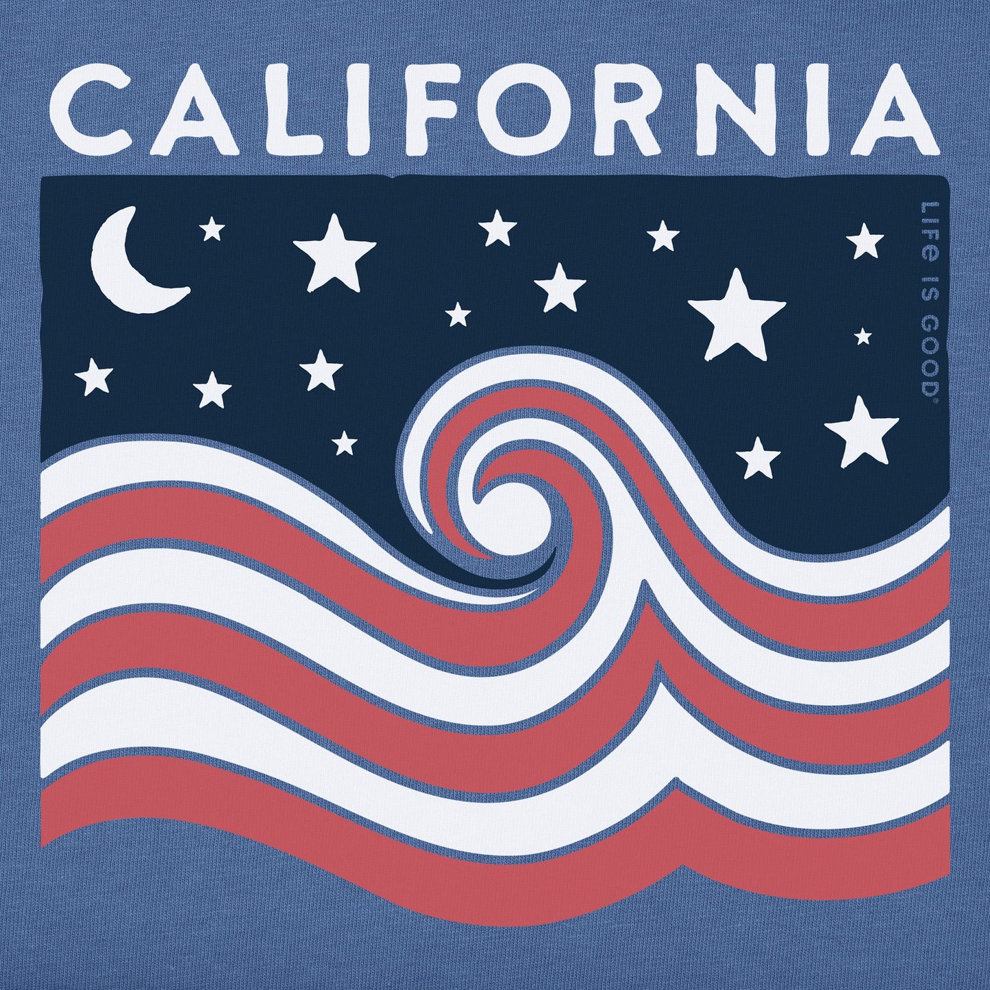 Women's Cali American Wave Short Sleeve Crusher Tee