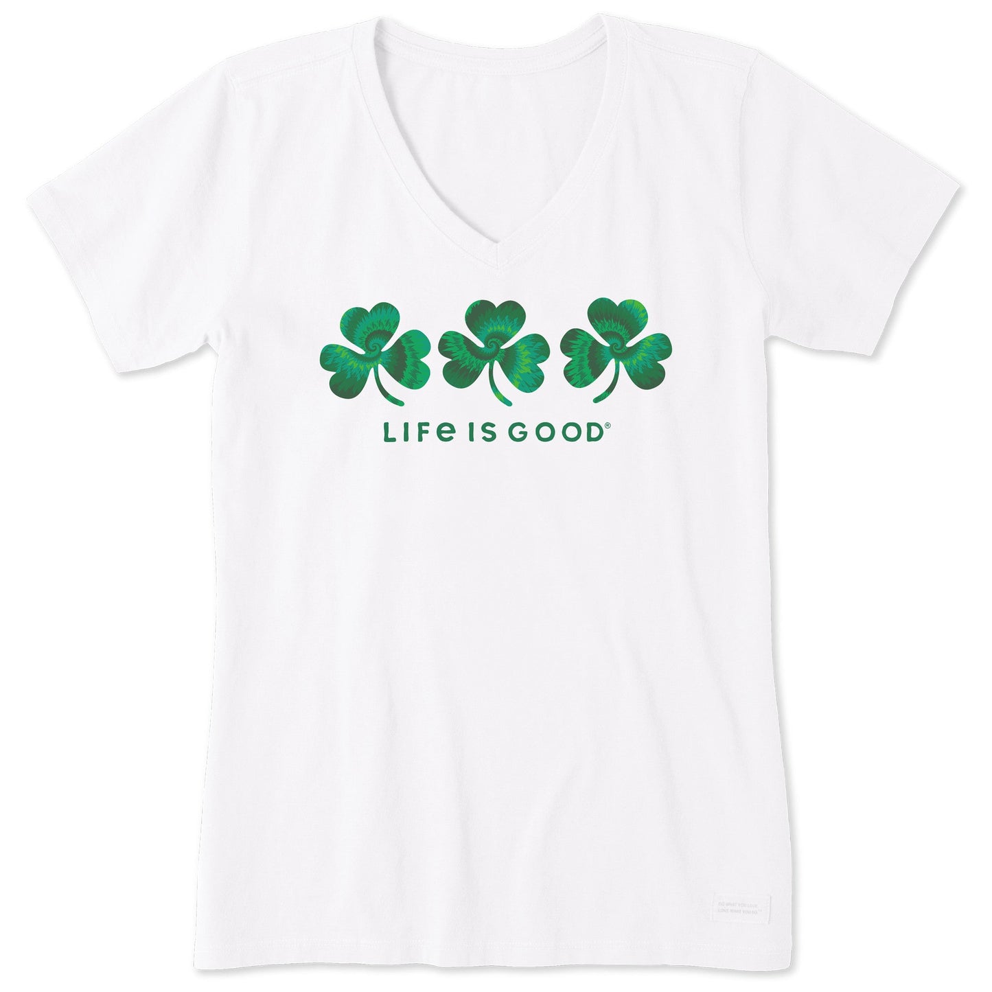 Women's 3 Tie Dye Clovers Short Sleeve Crusher Vee